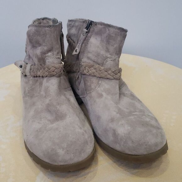 Teva Boot Womens 8.5 De La Vina Taupe Suede Ankle Braided Straps Waterproof - Picture 1 of 7
